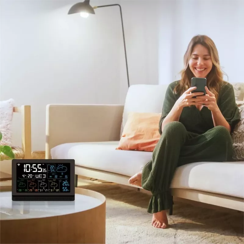 Viedais skaļrunis MANTA MTO200B Windy Melns — Bluetooth un Wi‑Fi bezvadu audio, balss asistenta atbalsts