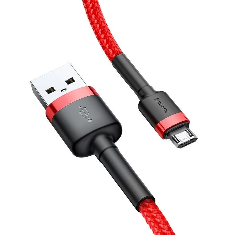 USB kabelis Baseus CAMKLF-C09 2m USB A Micro-USB B sarkans