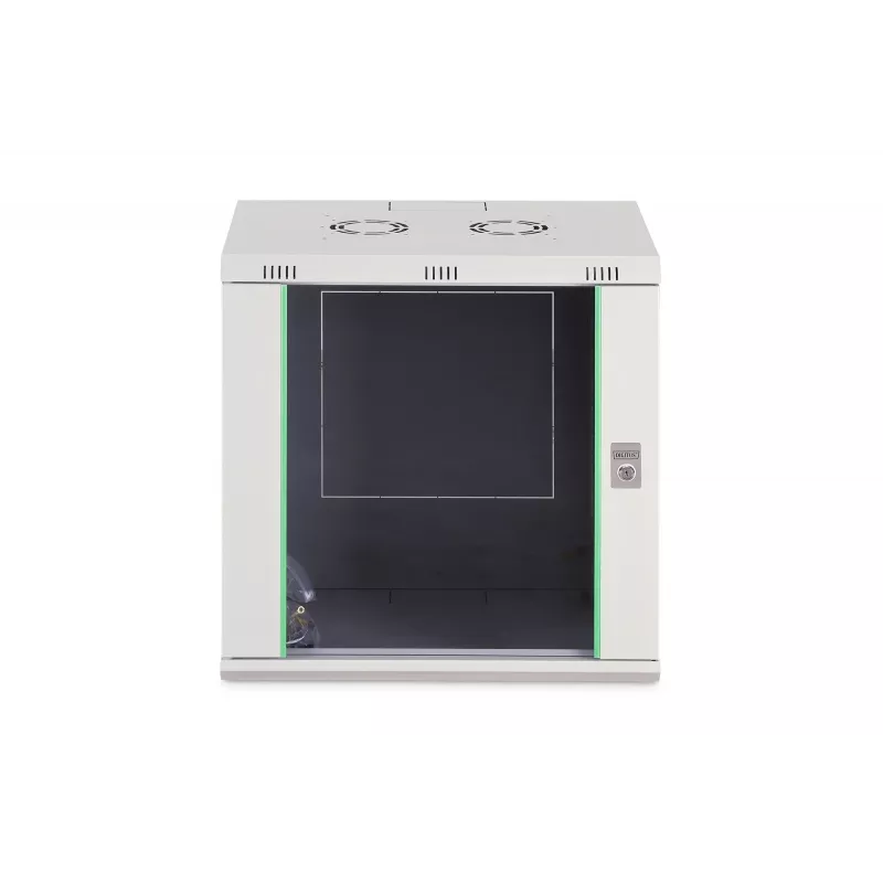 Pie sienas stiprināms rack skapis DIGITUS Dynamic-N 12U, 19 collas, 600x450 mm (PxD), IP20, aizslēdzams ar atslēgu, nesamontēts