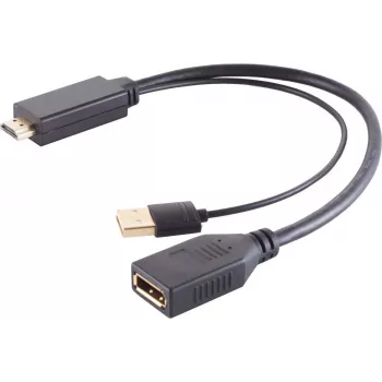 HDMI uz DisplayPort adapteris ShiverPeaks 10-01010 — 4K, 30 cm kabelis