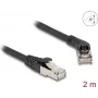 Tīkla kabelis DeLOCK RJ45 Cat.6A 45° leņķveida uz taisnu 2m melns