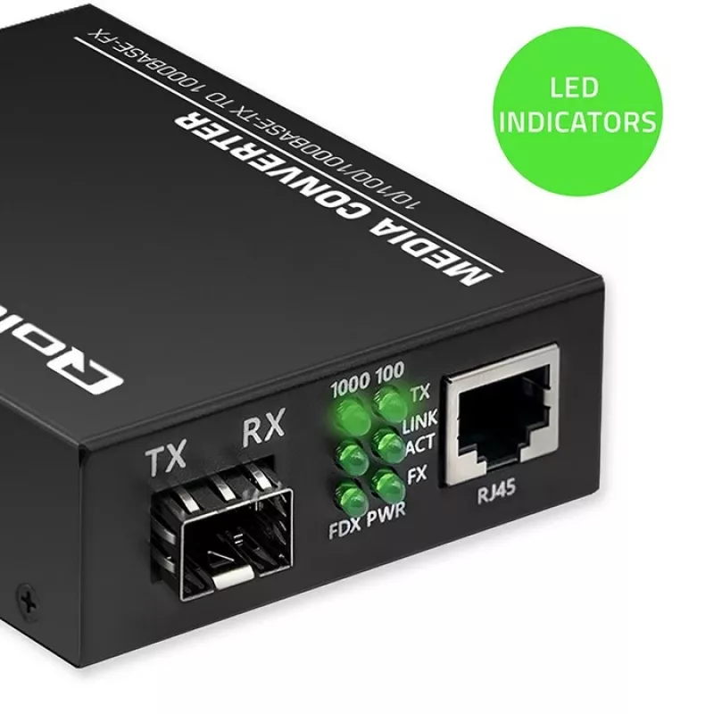 Mediju pārveidotājs SWITCH Ethernet 1x RJ45 1x SFP