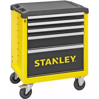 Instrumentu ratiņi Stanley STST74305-1 ar 5 atvilktnēm, dzelteni/melni, 3 plakanas + 2 augstas atvilktnes