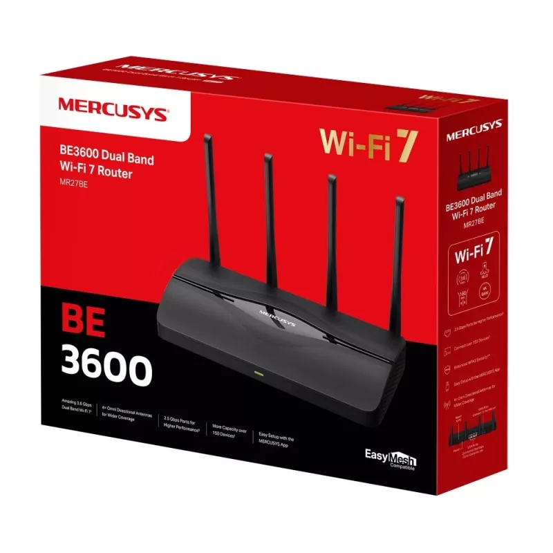 Mercusys BE3600 Divjoslu Wi-Fi 7 maršrutētājs