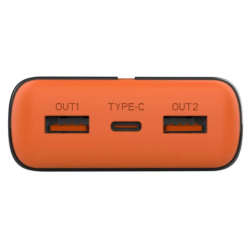 Portatīvais lādētājs TRACER EnerGen 20000 mAh, Power Delivery 20W, USB-C ieeja, 2×USB-A izejas, 3 ierīču atbalsts, oranžs
