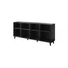 Kumode cama meble FARO KOM200 CZ — 2000×420×820 mm, matēti melns rāmis, ozolkoka frontes