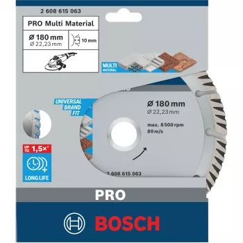 Dimanta segmenta griešanas disks BOSCH UNIVERSAL, 180 x 2,0 x 22,23 mm, betonam, mūrim | Bosch