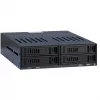 Inter-Tech X-3531 HDD/SSD maināmais rāmis 4x 2,5 collu SATA diskiem 1x 5,25 collu nodalījumā, 6 Gbit/s, Hot Swap, 30 mm ventilators, melns