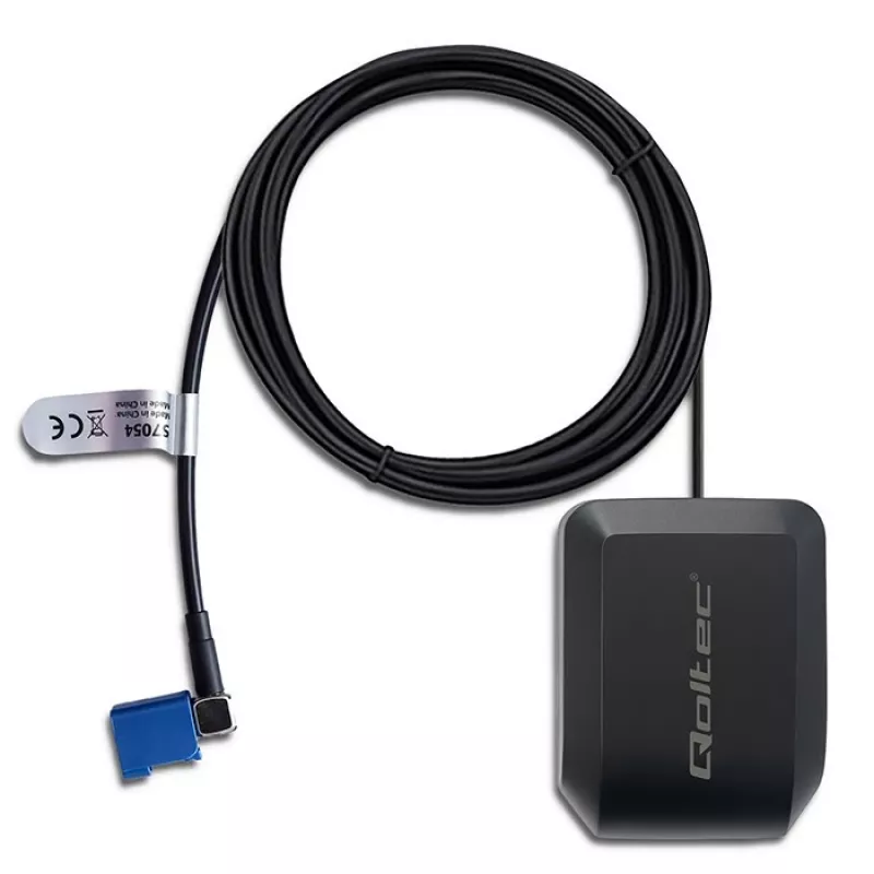 GPS GLONASS antena QOLTEC 57054 ar magnētisko pamatni, 28 dB pastiprinājums