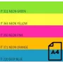 Color Neon papīrs Double A, 75g, A4, 100 loksnes, Rainbow 4, 5 neona krāsas