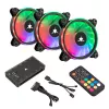 Korpusa ventilatoru komplekts White Shark Nebula-2 Melns — ARGB 120 mm ventilatori (komplekts)