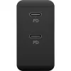 Iekštelpu lādētājs Goobay 61757 ātrā uzlāde USB Type-C 2 pieslēgvietas melns