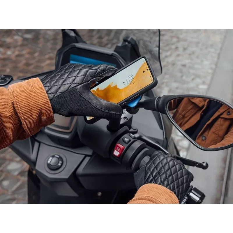 Quad Lock spoguļa stiprinājuma pasīvais turētājs mobilajam tālrunim/viedtālrunim, melns, zils