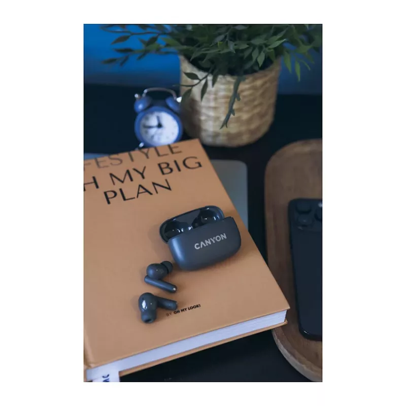 Canyon CNS-TWS10BK Austiņas un Mikrofons True Wireless Stereo (TWS) Iekšauss Zvanu/mūzikas/sporta/ikdienas lietošanai USB Type-C Bluetooth Melns (CNS-TWS10BK)
