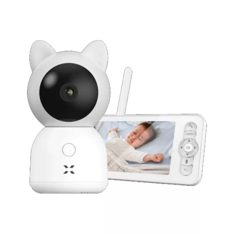 XENON X7202 Viedais mazuļa kameras monitors, Wi-Fi, 2,4 GHz, 3 MP, divvirzienu audio, SD, balts