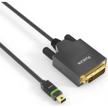 PureLink Ultimate Series ULS2100 - Adaptera kabelis - Single Link - Mini DisplayPort (M) bloķējams uz DVI-D (M) skrūvējams - DisplayPort 1.2 - 1 m - Apaļš, 2K atbalsts - Melns