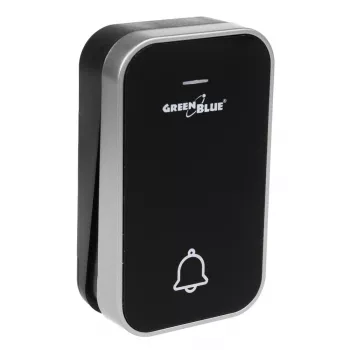 GreenBlue GB157 B Kinetic akumulators-free Wireless Dorr Bell, Melodies, Melns, Range up to 200m, IP44