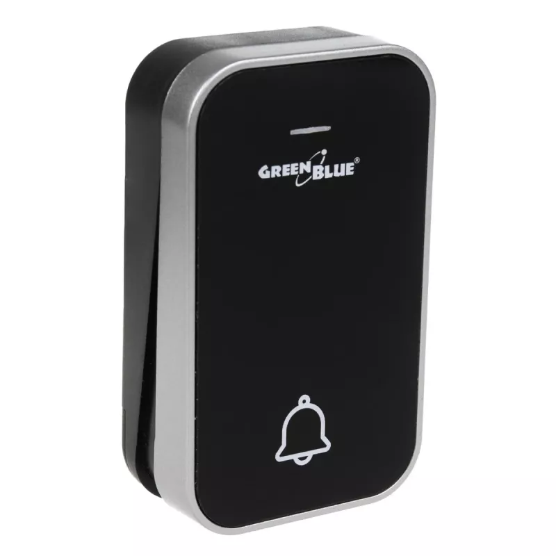 GreenBlue GB157 B Kinetic akumulators-free Wireless Dorr Bell, Melodies, Melns, Range up to 200m, IP44