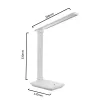 LED galda lampa MACLEAN MCE614W 9W, balta, regulējams slīpums un aptumšojama