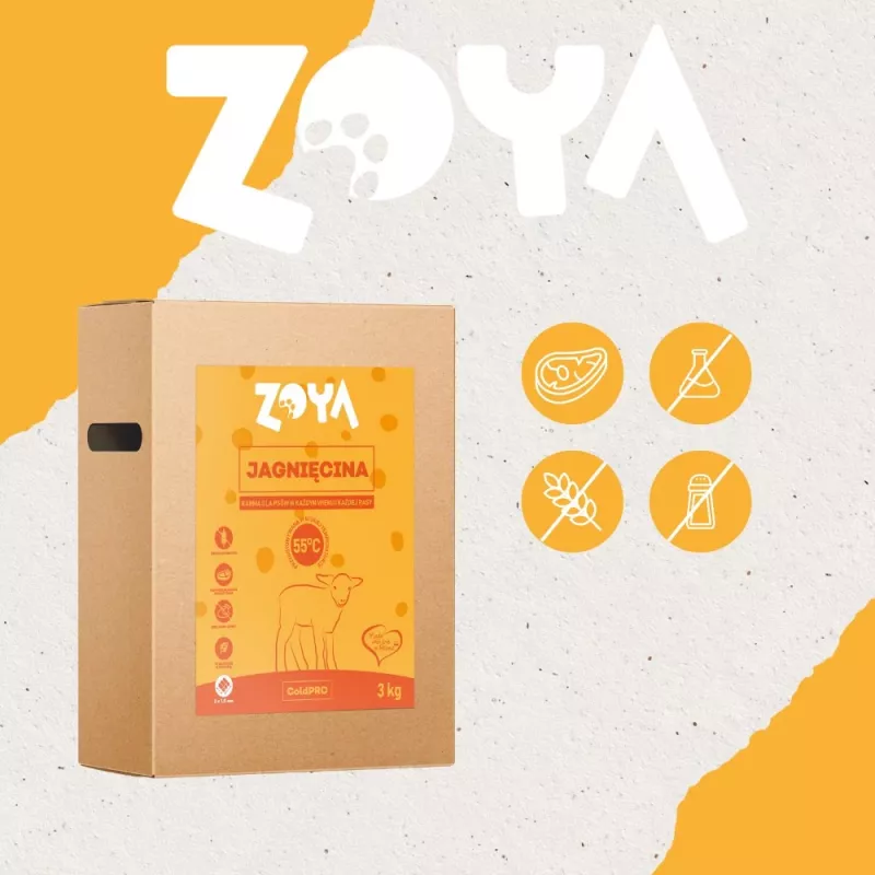 Sausā suņu barība ZOYA ColdPRO ar jēru 3 kg — pilnvērtīga barība pieaugušiem suņiem, 26% olbaltumvielu, 9,5% tauku
