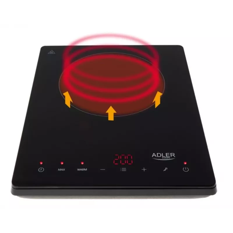 Adler AD 6513 plīts melna, galda virsmas, 29 cm zona, indukcijas plīts, 1 zona(s)
