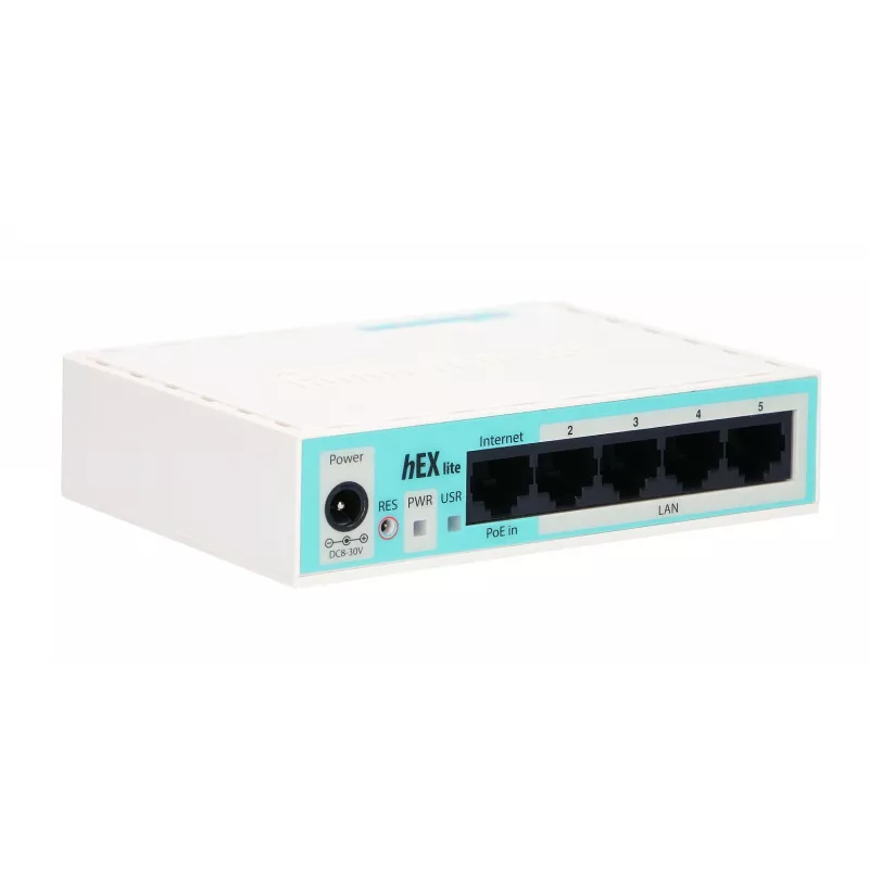 Mikrotik hEX lite vadu maršrutētājs, balts