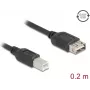 USB kabelis DeLOCK 81528 0.2m USB B USB A melns USB 2.0