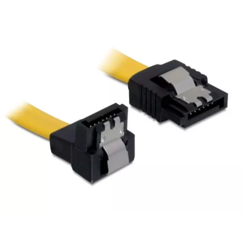 SATA kabelis vīrišķais/vīrišķais DeLOCK 0.7m dzeltenā krāsā 82814