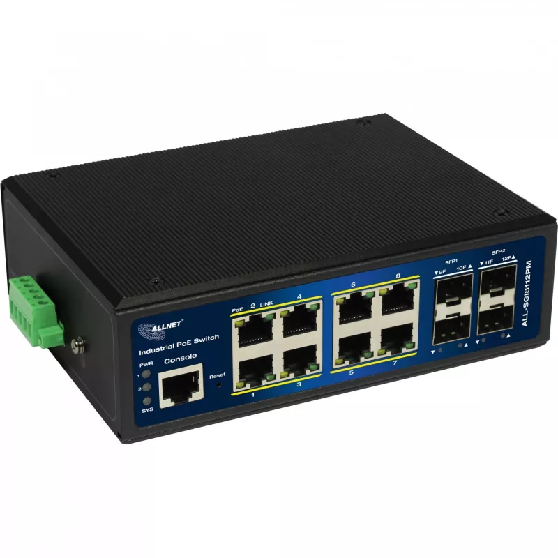 ALLNET industriālais PoE slēdzis ALL-SGI8112PMJ 8+4 pieslēgvietas