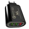 USB sienas lādētājs MACLEAN MCE479B — 3x USB pieslēgvietas, 18W kopējā izejas jauda, kompakts