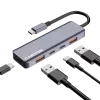 Canyon DS-18 - USB-C centrmezgls - 5 porti - 1x USB-C 5V līdzstrāvas uzlāde - 2x USB-C - 10 Gbps - 2x USB 3.2