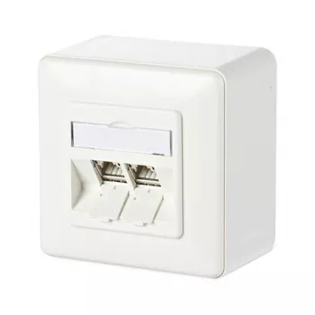 METZ CONNECT BTR C6A Module 2 Port 180° M AP - Savienojuma ligzda, Virsmas montāža - RJ-45 X 2 - Tīri balta, RAL 9010 (130B11D20002-E)