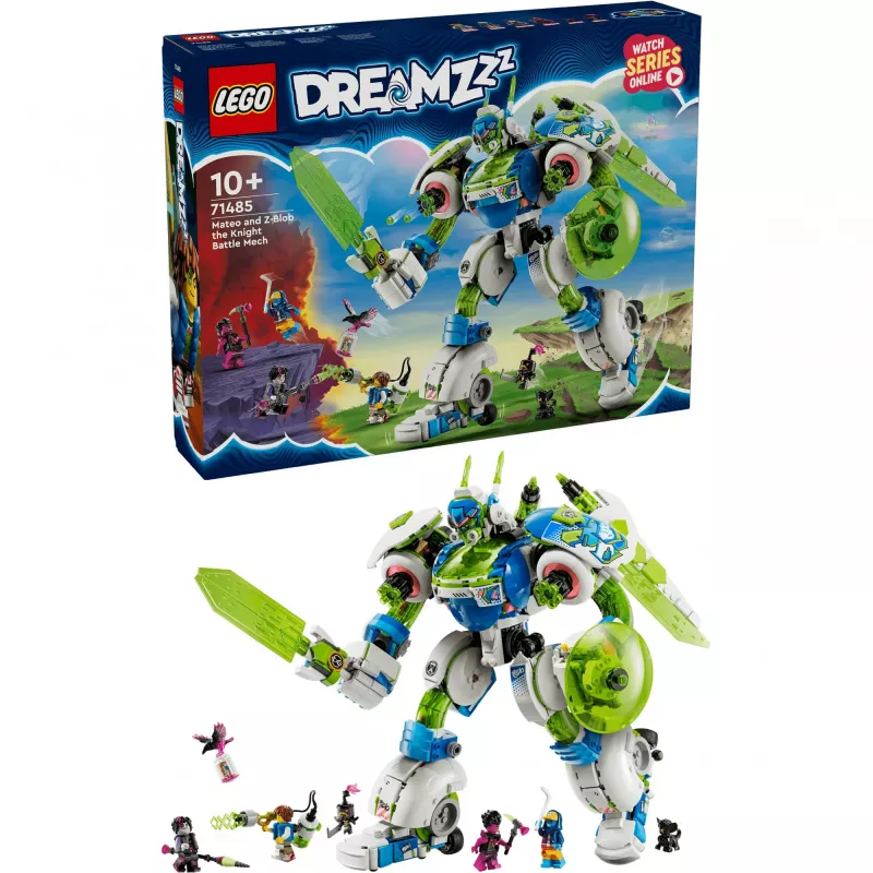 LEGO Mateo un Z-Blob bruņinieka meha komplekts 71485 — minifigūra un būvējams meha rotaļu komplekts