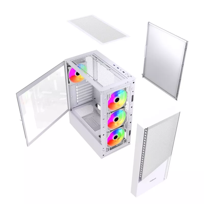 PC korpuss Midi Tower Fornax 4300 ATX balts