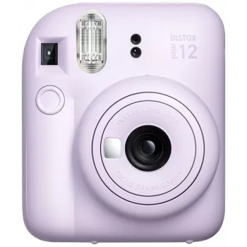 Momentānās drukas fotoaparāts Fujifilm Instax Mini 12 violeta — bilde 86×54 mm, filma 62×46 mm, fokusa attālums 60 mm