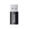 Adapter Baseus Ingenuity USB Type-A (sievietes) uz USB Type-C (vīriešu) 10 Gbit/s, melns, 14×22×8 mm