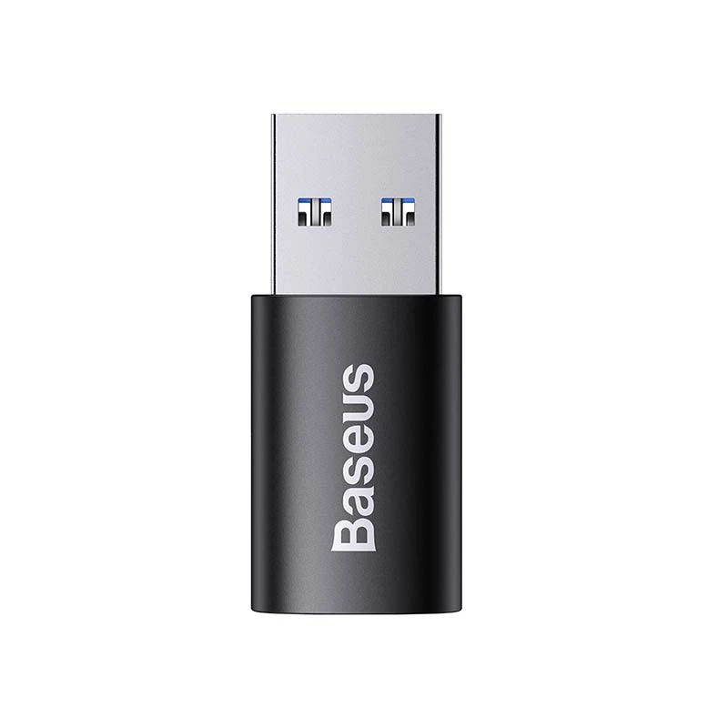 Adapter Baseus Ingenuity USB Type-A (sievietes) uz USB Type-C (vīriešu) 10 Gbit/s, melns, 14×22×8 mm