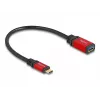 USB adapteris DeLOCK 60172 USB Type-C vīrišķais uz USB Type-A sievišķo 10 Gbps 15 cm sarkans metāls