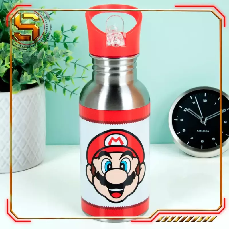 Paladone Super Mario metāla ūdens pudele ar salmiņu