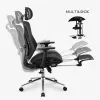 Grozais krēsls mark adler MA-EXPERT 5.7 — ergonomisks tīklveida biroja krēsls, regulējams augstums, galvas balsts, roku balsti, kāju balsts, melns