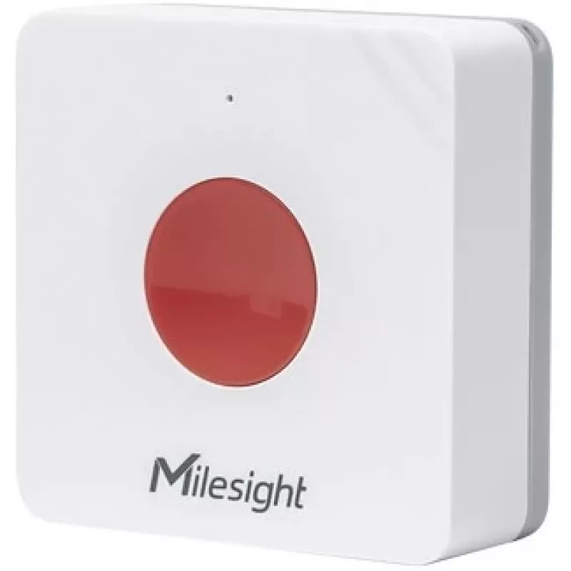 Bezvadu medicīniskā trauksmes poga Milesight WS101915M, darbināma ar baterijām, LiCoO2, 50×50×18 mm, balta