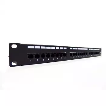 DIGITUS Professional DN-91624U – plāksteru panelis – RJ-45 x 24 – melns, RAL 9005 – 1U (19 inch)