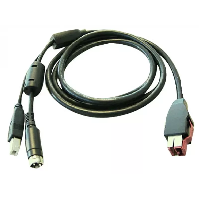 HP - barošanas USB kabelis - priekš Engage Thermal čeku printera, Engage One, RP9 G1 mazumtirdzniecības sistēmas (BM477AA)