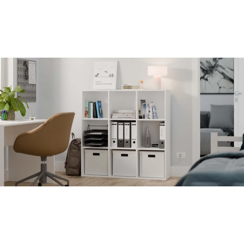MALAX 3x3 H Balts SHELVING UNIT