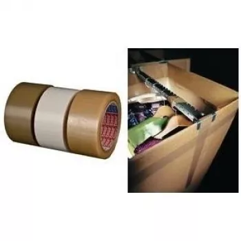 Iepakojuma lente Tesa 4124 PVC 75 mm x 66 m — plīsumizturīga, stipra līmjava