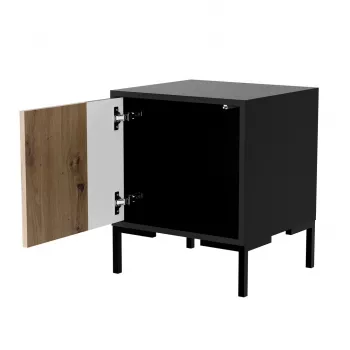 Naktsgaldiņš Cama Meble MERCI 44x40x52,5 cm, melns un ozolkoka, MDF/skaidu plātne, iepakojumā 2 gab.