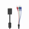 VGA uz 3×RCA kabelis SBOX VGA-1022 M/M 2 m, vīrišķais VGA uz trīs RCA kompozītu, 2 metru garš