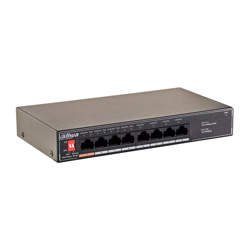 Dahua Technology PoE SF1008LP nevadāms L2 Fast Ethernet (10/100) barošana caur Ethernet (PoE) melns