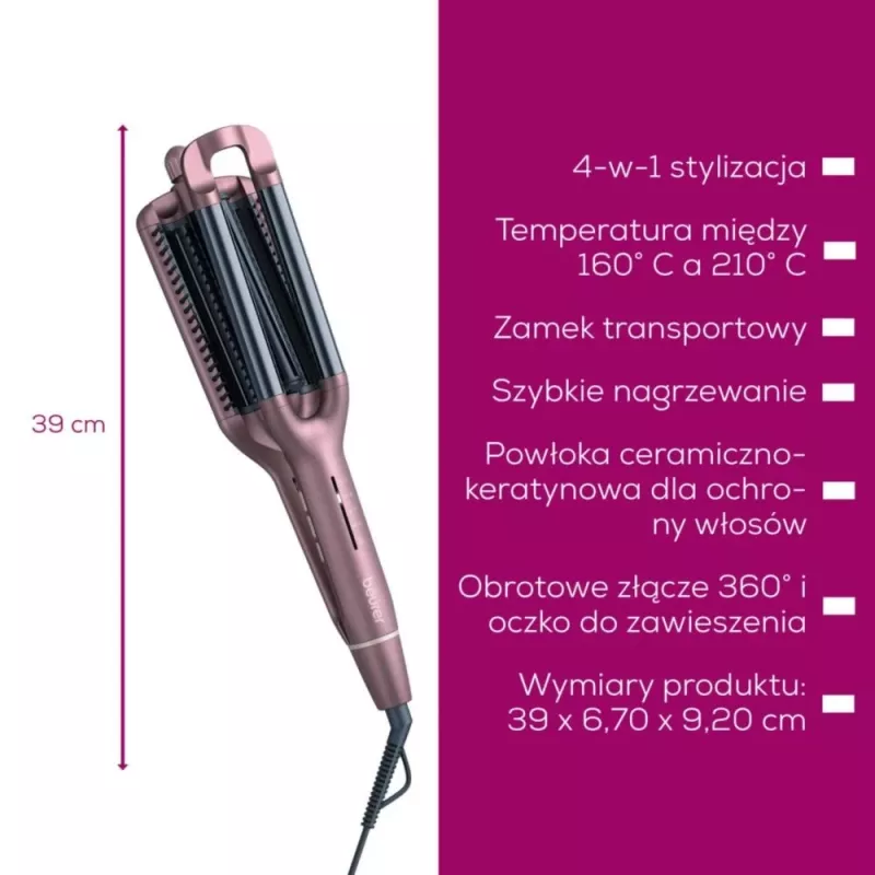 Matu ieveidotājs Beurer HT65 2-in-1 loķošanas un taisnošanas instruments, modelis HT65