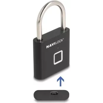 Piekaramā atslēga Navilock 20965 biometriskā pirkstu nospiedumu atslēga 75×45 mm melna